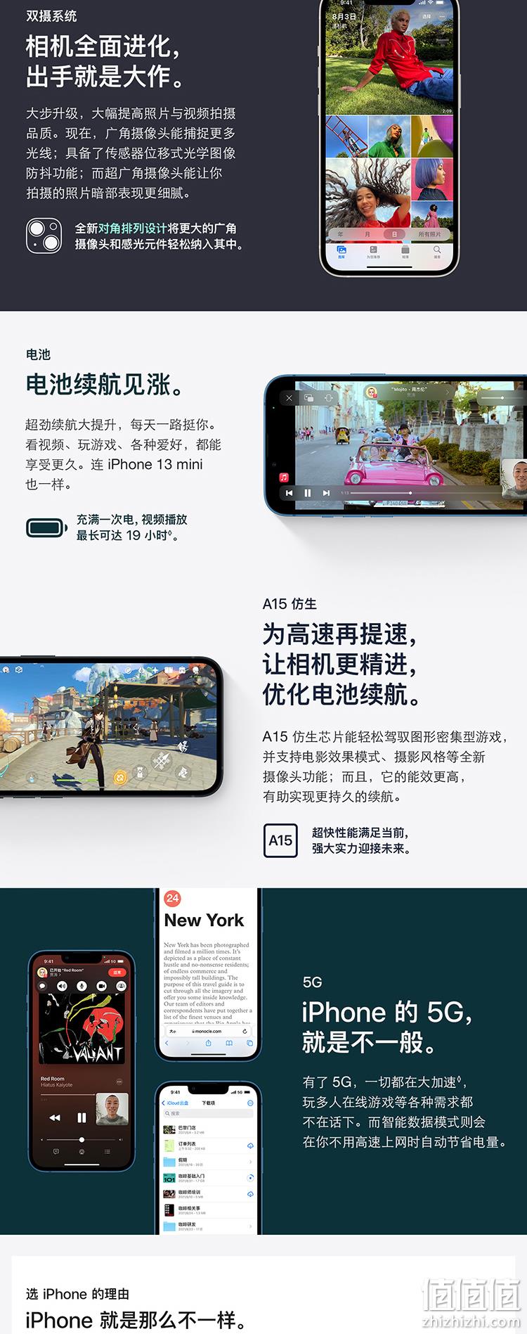 降200元，Apple苹果 iPhone 13 mini 5G智能手机 128GB 4999元包邮 值值值-买手聚集的地方