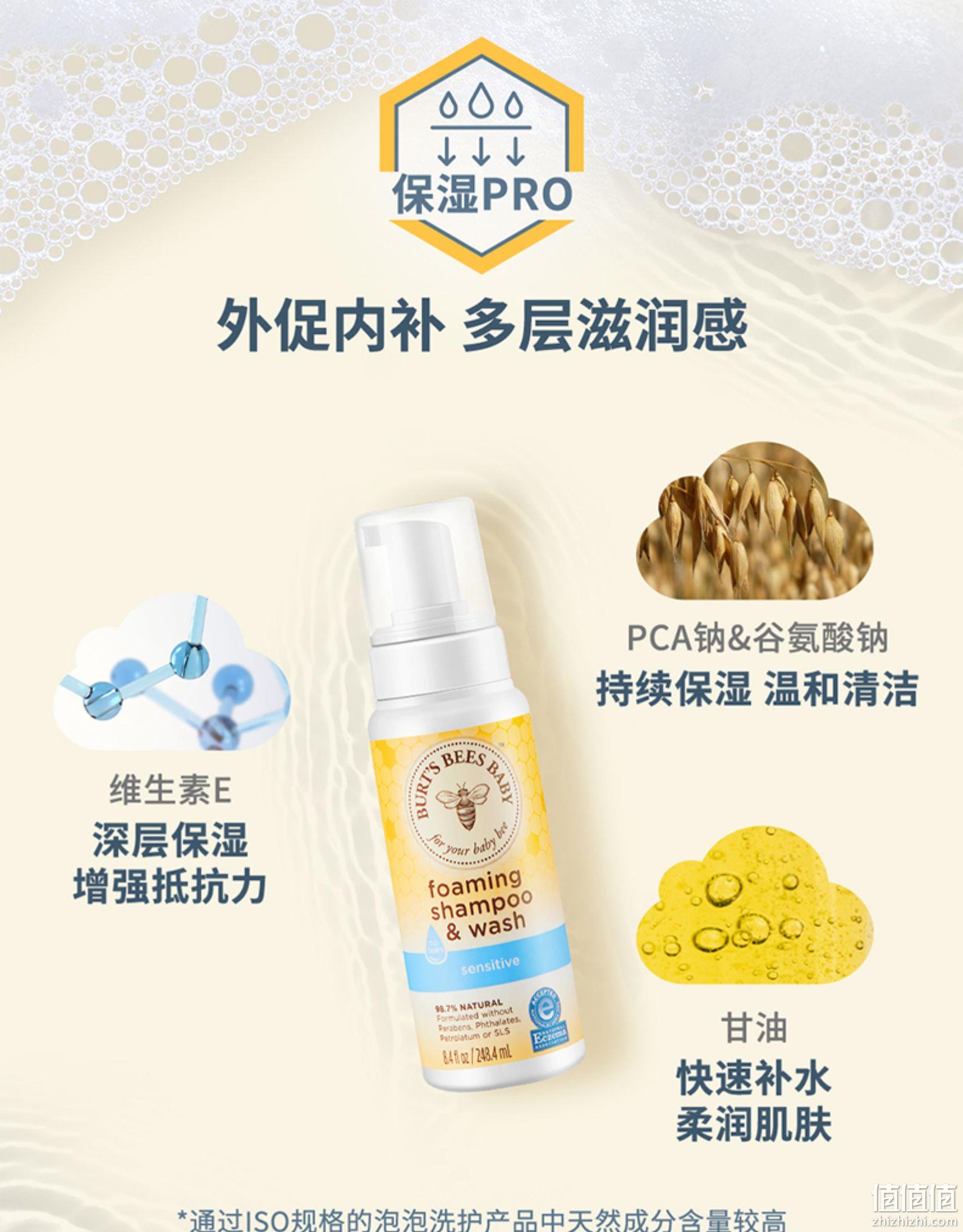 值哭！美国进口，无泪配方：248mlx2瓶 Burt's Bees小蜜蜂 婴儿2合1洗发沐浴泡沫 拍2件18.3元包邮 值值值-买手聚集的地方