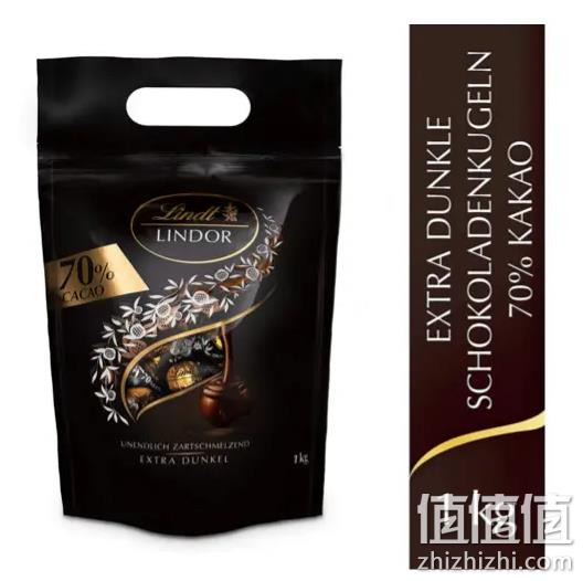 Lindt 瑞士莲 Lindor系列 特浓黑巧克力 70% 80颗(共1000g) 158.36元包邮 值值值-买手聚集的地方