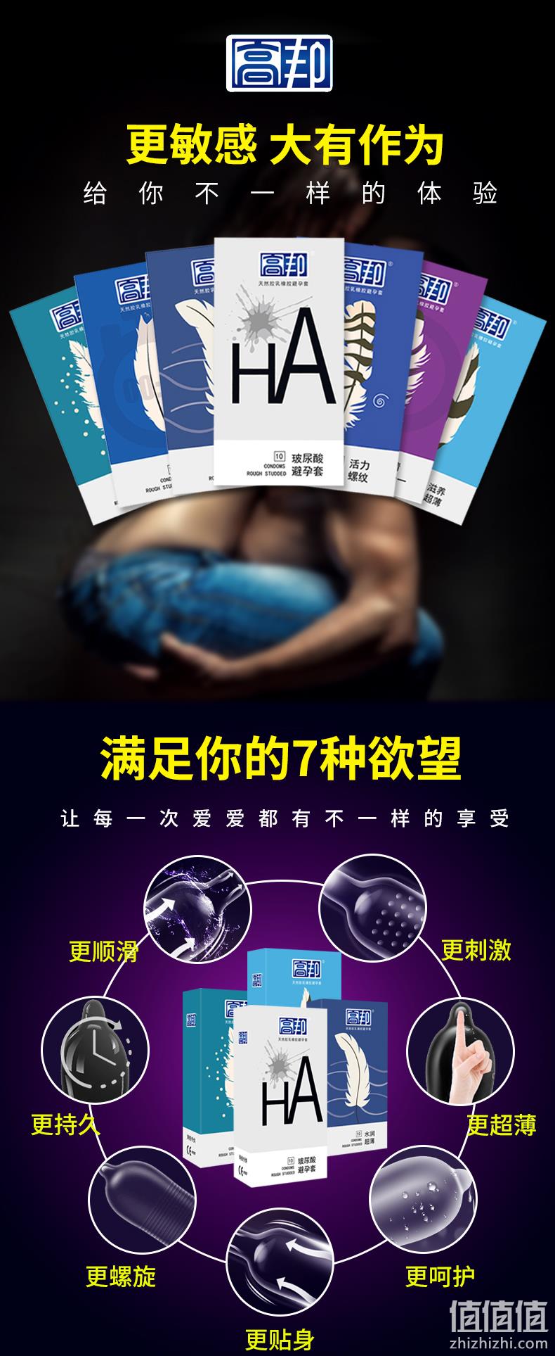华润医药旗下，玻尿酸物理延时：48只 高邦 避孕套组合 14.9元包邮 值值值-买手聚集的地方