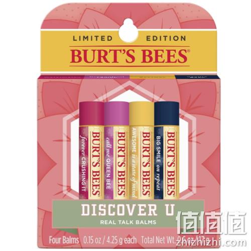 100%纯天然 Burt's Bees 小蜜蜂 经典护唇膏 4.25gx4支 65.12元包邮 值值值-买手聚集的地方