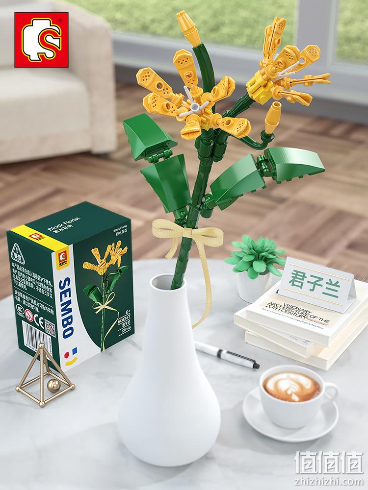 史低！4.9分，可当圣诞礼：森宝积木 花束装饰积木礼盒 9.9元起包邮 值值值-买手聚集的地方