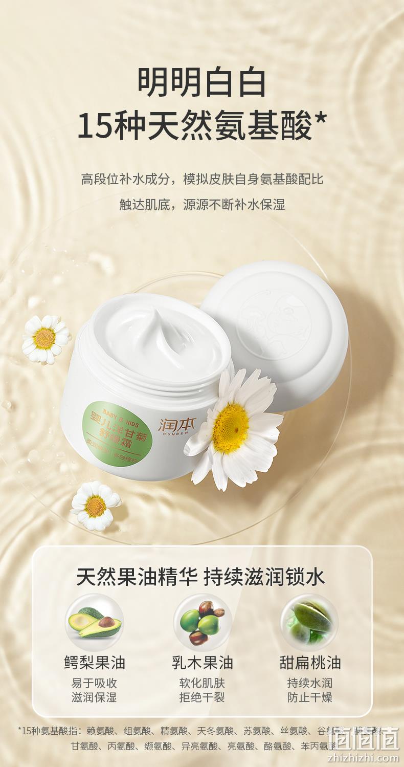 专利植物修护0刺激,宝宝皮肤不泛红:50g 润本 儿童洋甘菊舒缓霜面霜 9.9元包邮 值值值-买手聚集的地方