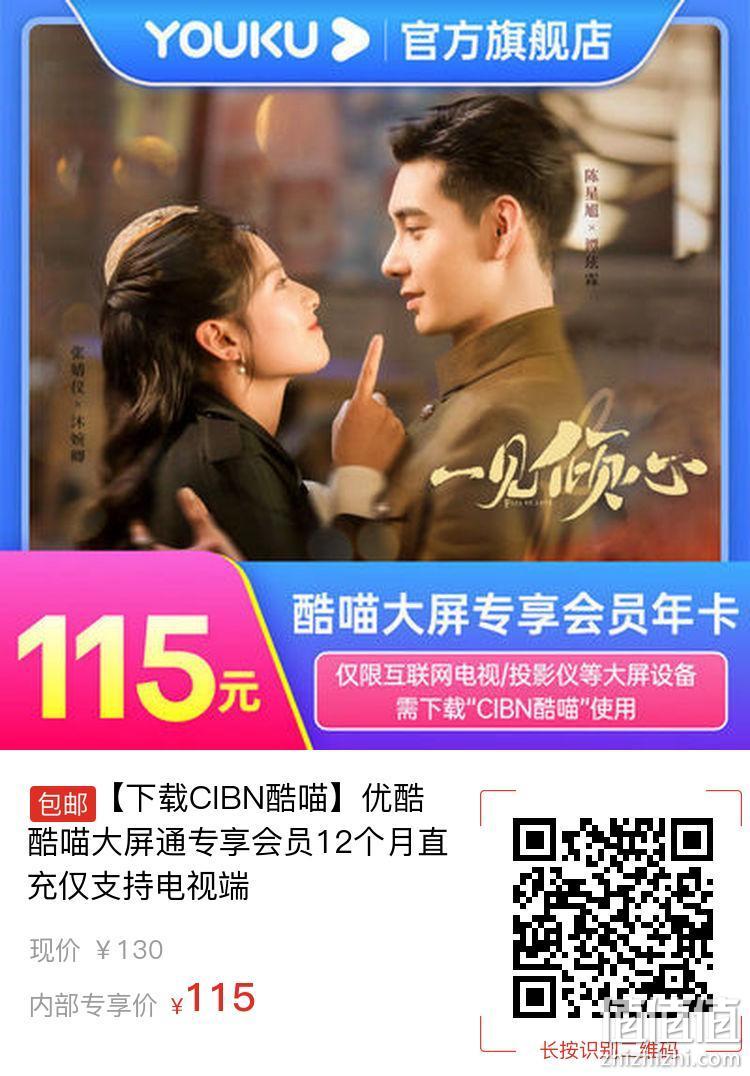 大屏专用，优酷 酷喵 电视会员 VIP年卡会员 12个月 115元 值值值-买手聚集的地方