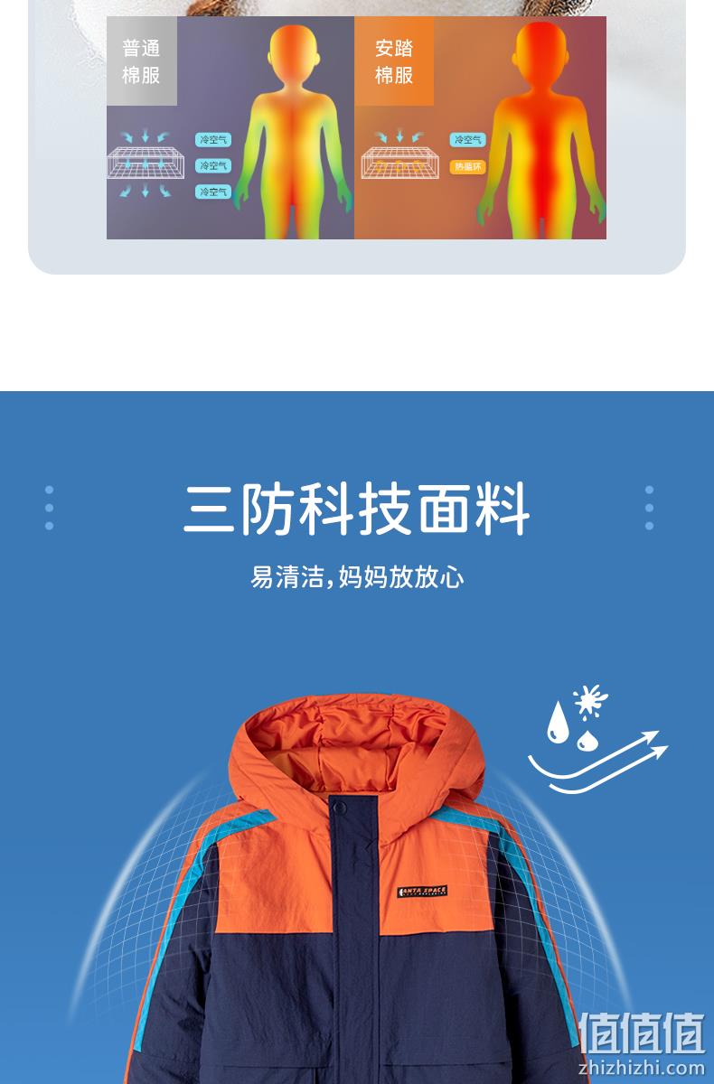 烈儿推荐，安踏 2021冬款 儿童 保暖工装中长款保暖棉衣 189元包邮 值值值-买手聚集的地方