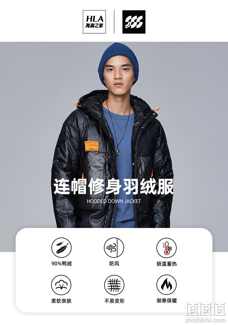 史低！商场同款，90%白鸭绒，抗寒-10度：海澜之家 男士 运动户外连帽保暖羽绒服 299元包邮（之前推荐389元） 值值值-买手聚集的地方