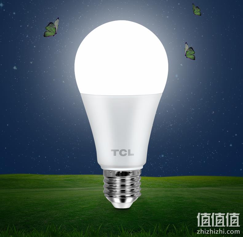 4.9分，无可视频闪，节能防油污：TCL 纯白光LED灯泡 5W 3.9元起包邮 值值值-买手聚集的地方