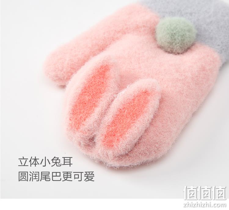 4.9分，防羊绒质感，柔软厚实保暖：迷你巴拉巴拉 儿童毛绒手套 27元包邮 值值值-买手聚集的地方