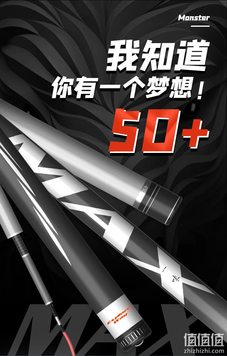 双12预售：化氏 一味max大物杆 高碳轻量台钓竿 269元包邮 值值值-买手聚集的地方