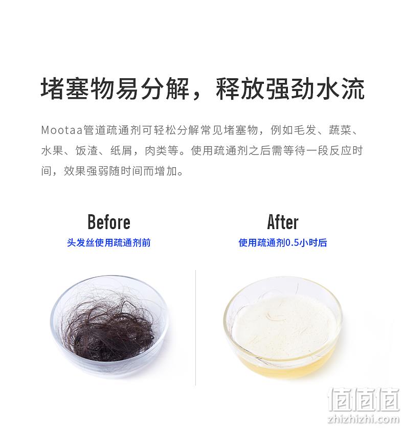 小编实测有效！欧洲进口，无甲醛不伤水管：1000ml Mootaa 管道疏通剂 29元包邮 值值值-买手聚集的地方