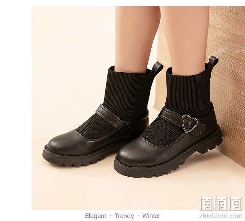 加绒同价，弹力鞋口好穿脱：暇步士 儿童 2021新款时尚英伦皮靴 139元包邮 值值值-买手聚集的地方