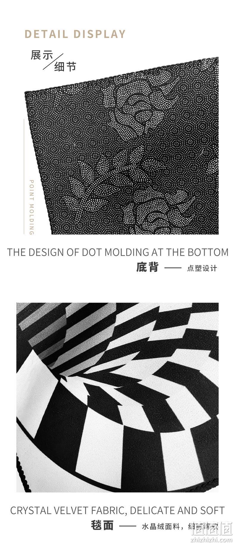 细密锁边，3D错觉奇观：60x60cm 玛利鸭 黑白立体视觉圆形地毯 券后17.9元包邮 值值值-买手聚集的地方
