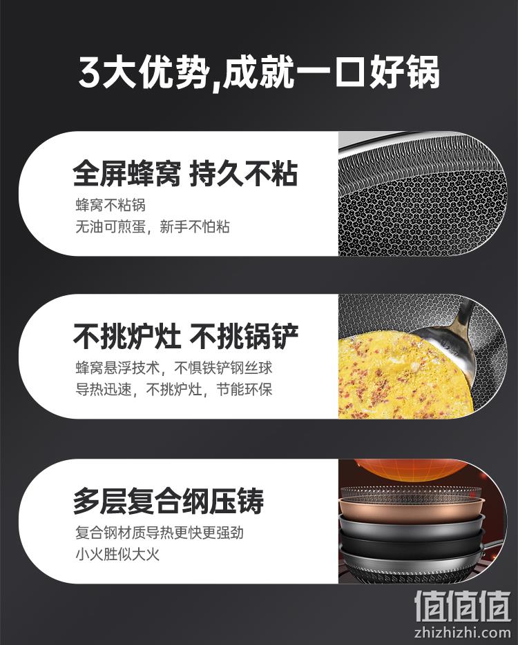 安德力 蜂窝304不沾炒锅 30cm 少油烟 不惧钢铲 券后99元包邮 值值值-买手聚集的地方