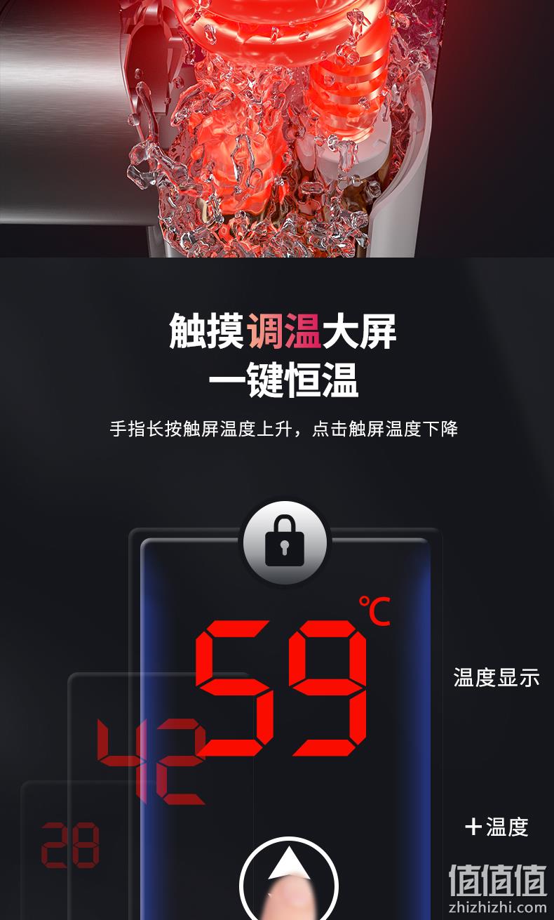 3200w秒出热水，自带温度显示，太平洋承保：志高 电热水龙头ZG-D9 49元起包邮，送插头+软管 值值值-买手聚集的地方
