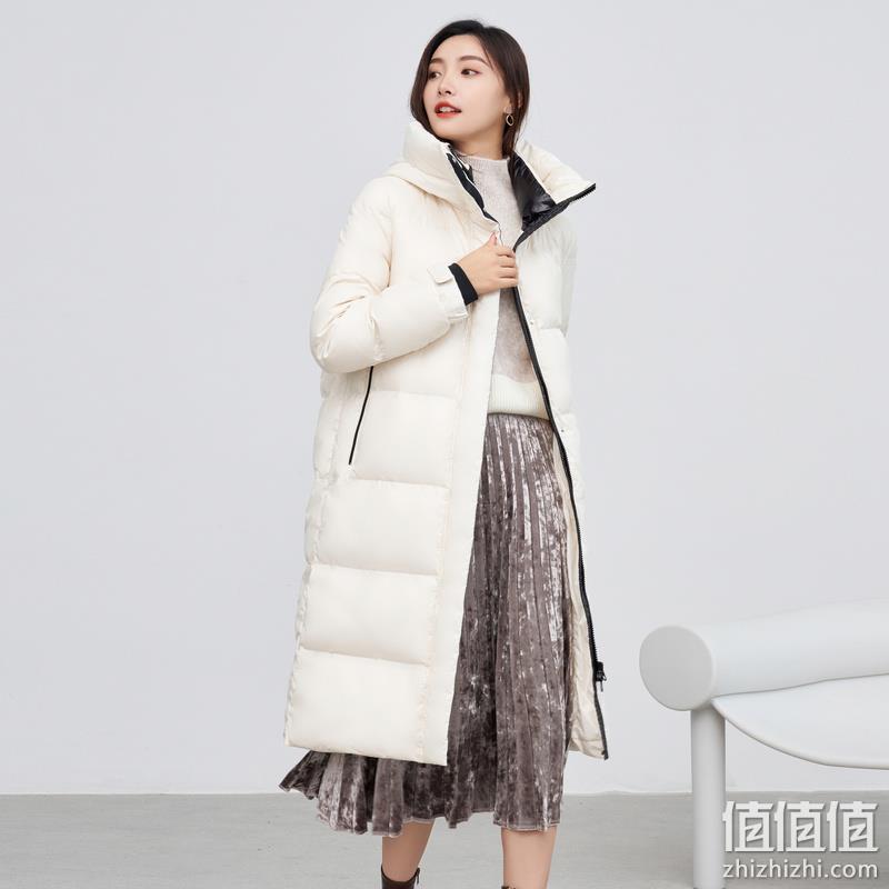 专柜同款 90%白鸭绒：BENGEN 冰洁 2021年新款 女士连帽长款羽绒服 329元包邮 值值值-买手聚集的地方