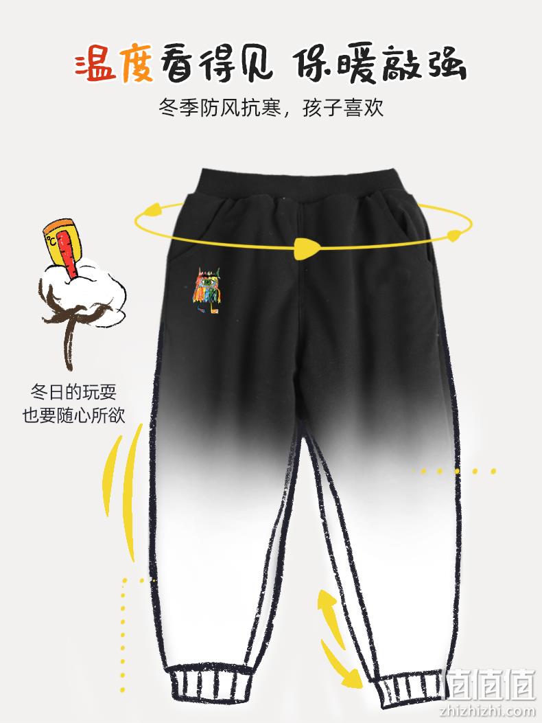 小猪班纳 儿童双层羊胎绒加厚保暖运动裤 79元包邮 值值值-买手聚集的地方