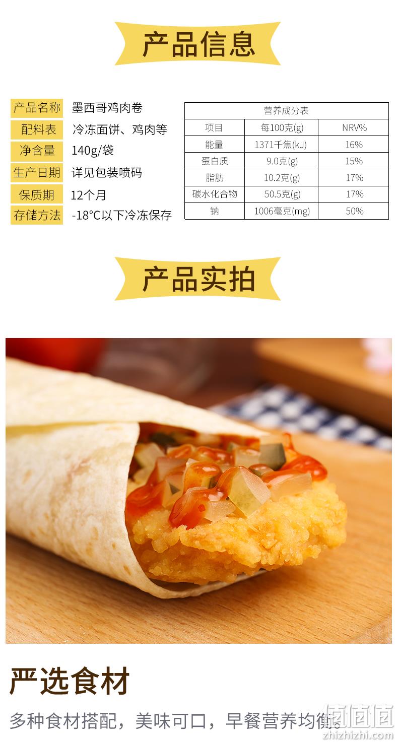 新低！大块鸡排：140gx5个 汇腾 墨西哥鸡肉卷 17.9元包邮，送番茄调味酱（之前推荐19.9元） 值值值-买手聚集的地方
