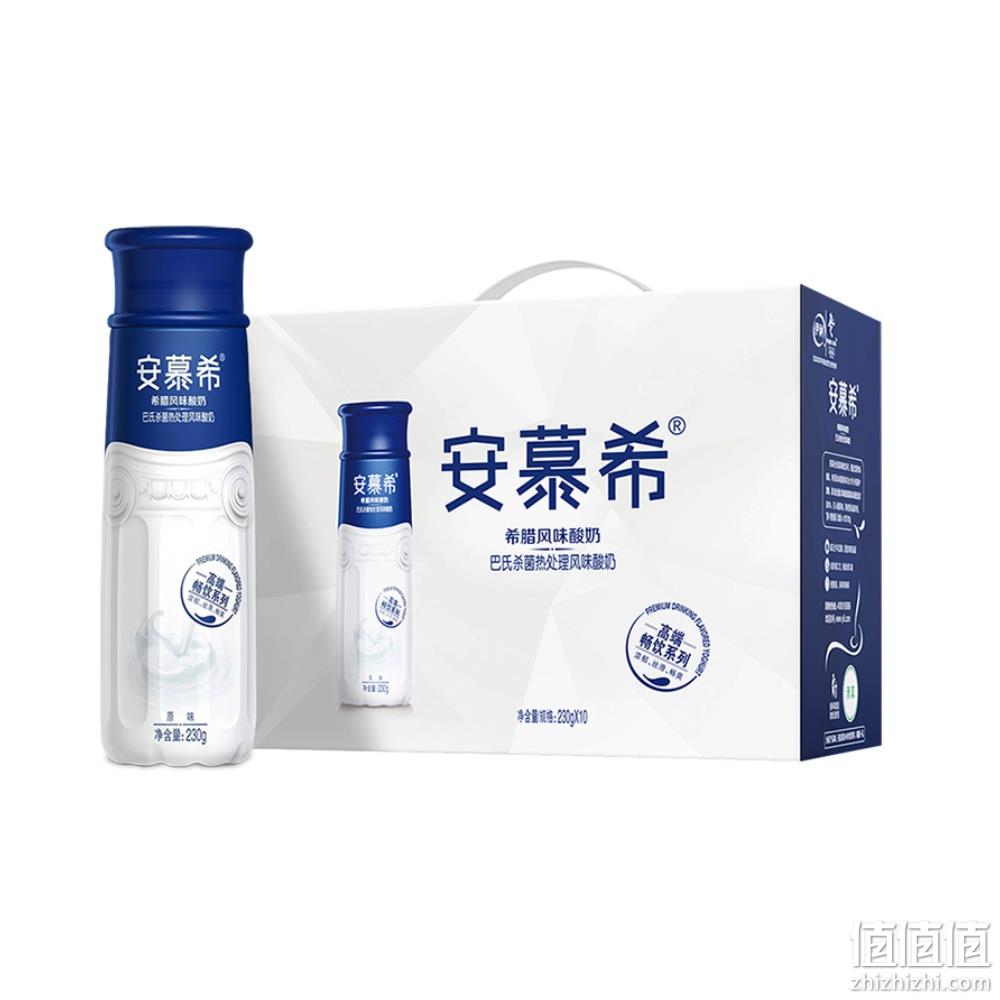 伊利 安慕希 高端畅饮型希腊风味酸奶 原味 230gx10瓶 领券+满减后44.4元包邮 值值值-买手聚集的地方
