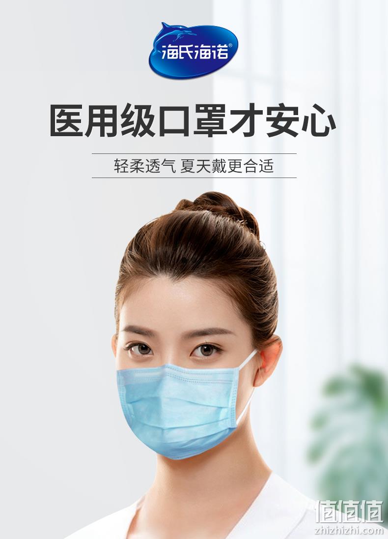 海氏海诺 一次性医用外科口罩 50只 7.9元包邮 值值值-买手聚集的地方