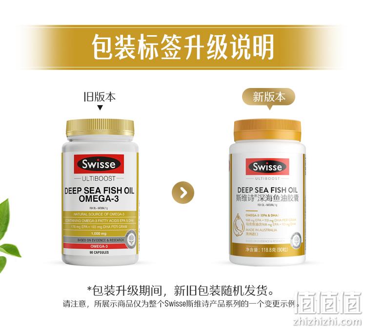 软化血管降三高  Swisse 无腥味深海鱼油软胶囊 1000mgx90粒   49元包邮 值值值-买手聚集的地方