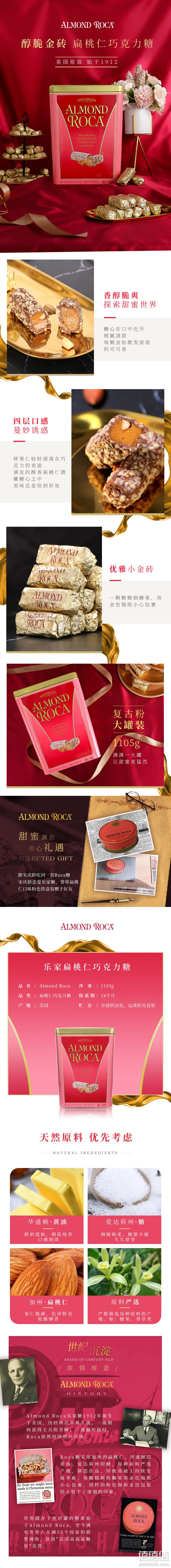 美国进口，1105g Almond Roca乐家 扁桃仁巧克力糖 115.8元包邮包税（京东超市秒杀券后200元） 值值值-买手聚集的地方