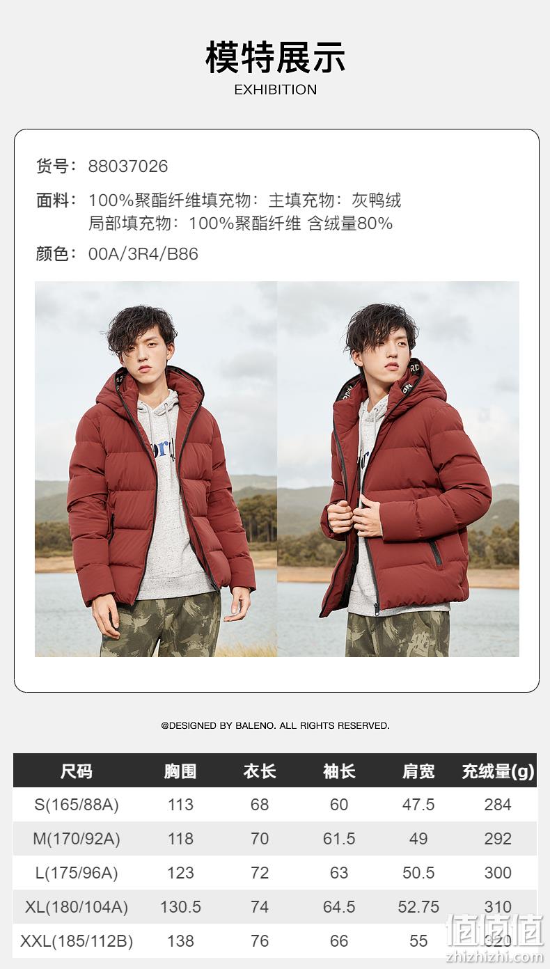新低！清仓特价，商场同款，长短款都有：班尼路 男士 连帽羽绒服 99元包邮（之前推荐109元） 值值值-买手聚集的地方