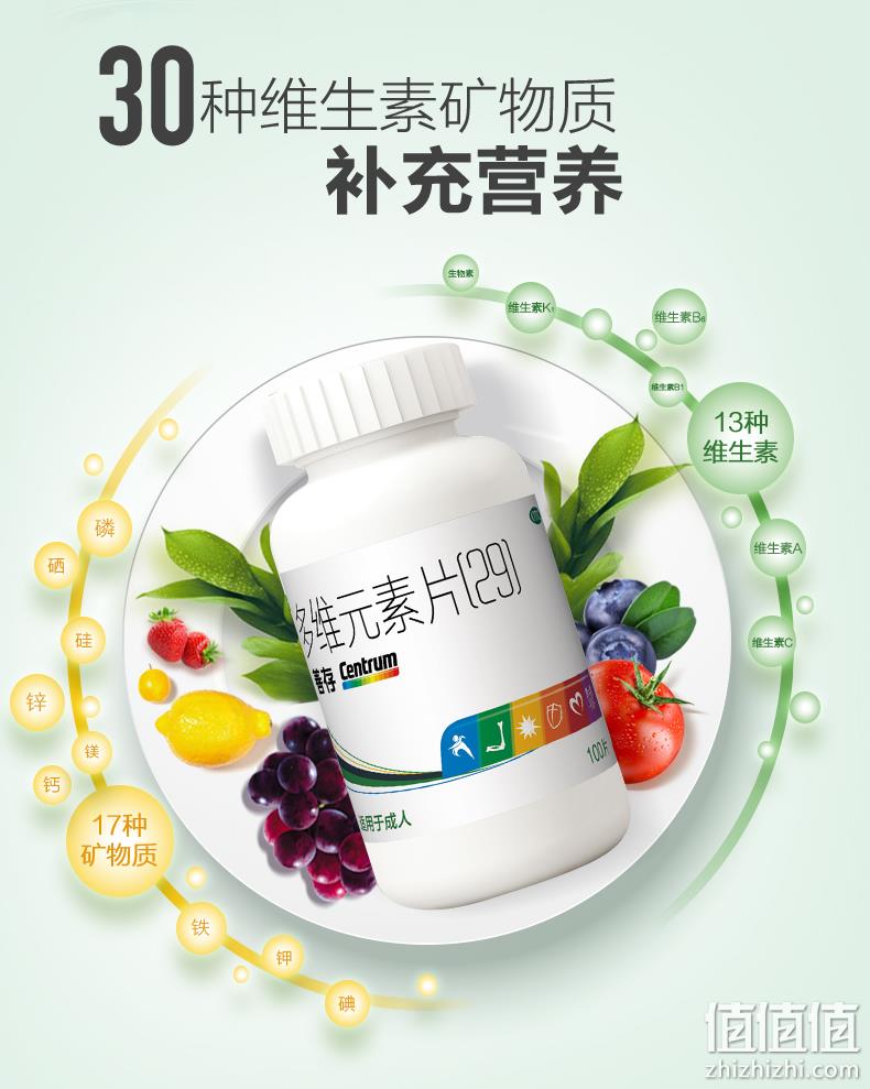 善存 成人 复合维生素矿物质维生素片 100片/盒 券后124.7元包邮 值值值-买手聚集的地方