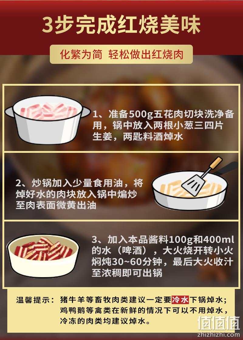 金佰滋 肉类专用正宗红烧酱料100g 券后5.8元包邮 值值值-买手聚集的地方