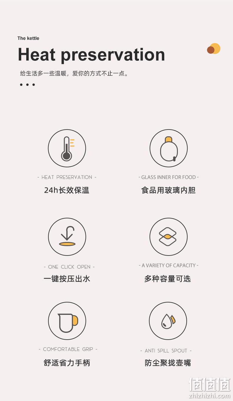 猫超次日达，24小时长效保温：1L 富光 家用玻璃内胆保温壶 39.9元起包邮 值值值-买手聚集的地方