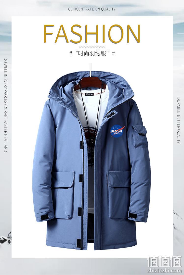 NASA联名款，90%白鸭绒：leebM 男士 中长款羽绒服 138元包邮 值值值-买手聚集的地方
