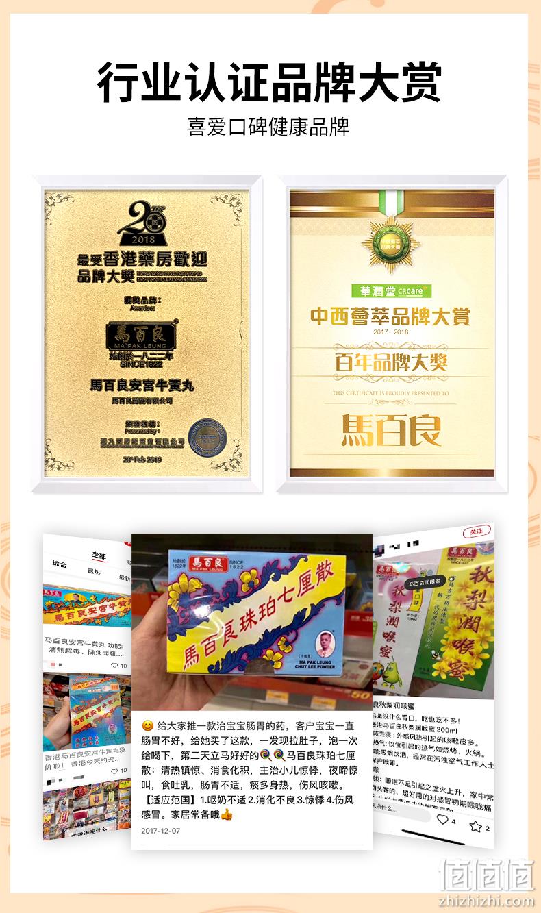 急救神药之一，香港制造，改善三高防中风：6丸 马百良 安宫牛黄丸 929.7元包邮包税 值值值-买手聚集的地方