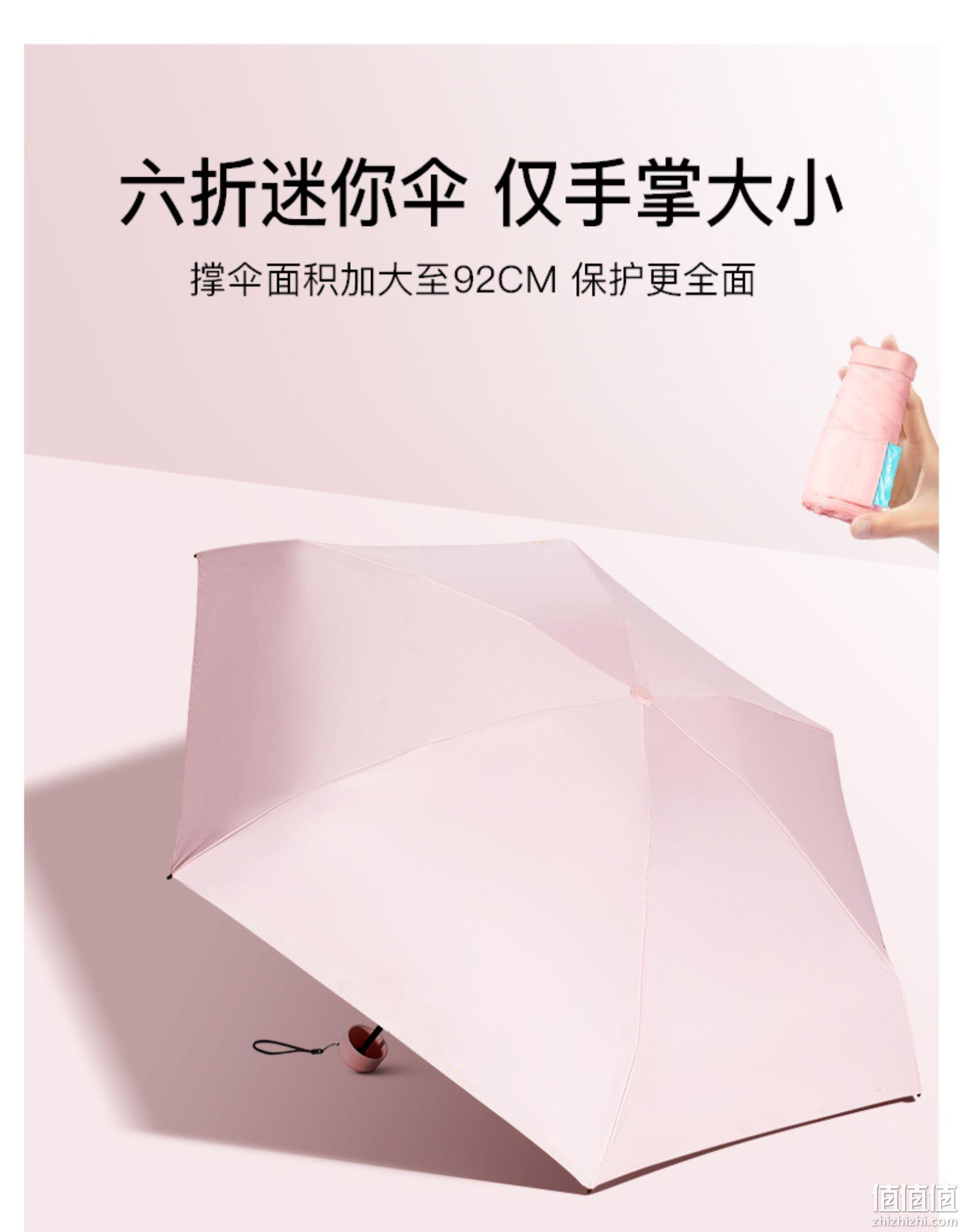 4.9分，仅14cm掌心小伞：口袋元素 超小巧便携迷你6折晴雨伞 39元包邮 值值值-买手聚集的地方