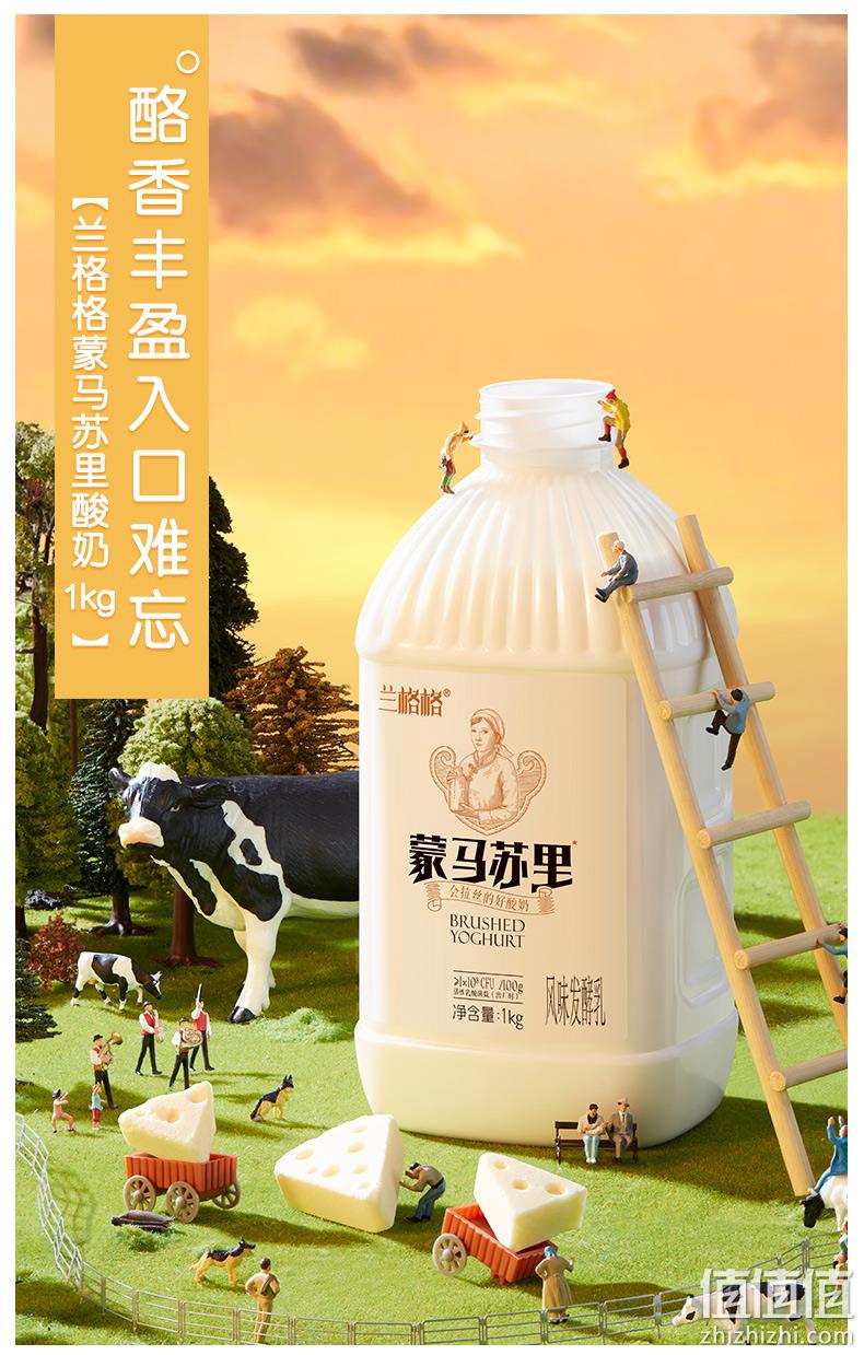 蒙古特产 兰格格 草原酪酸奶+炭烧熟酸奶 2斤x2瓶 券后38元包邮 值值值-买手聚集的地方