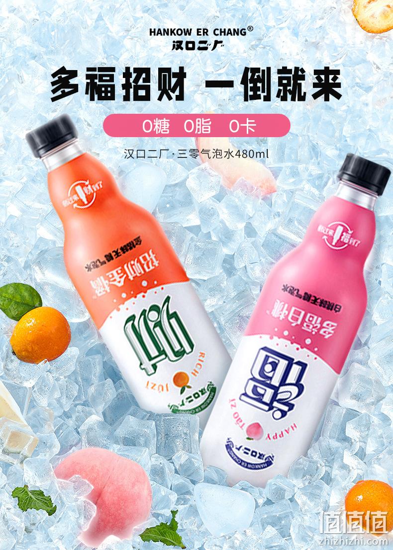 0脂0糖0卡,解渴轻负担:480mlx5瓶 汉口二厂 三零气泡水 19.9元包邮 值值值-买手聚集的地方