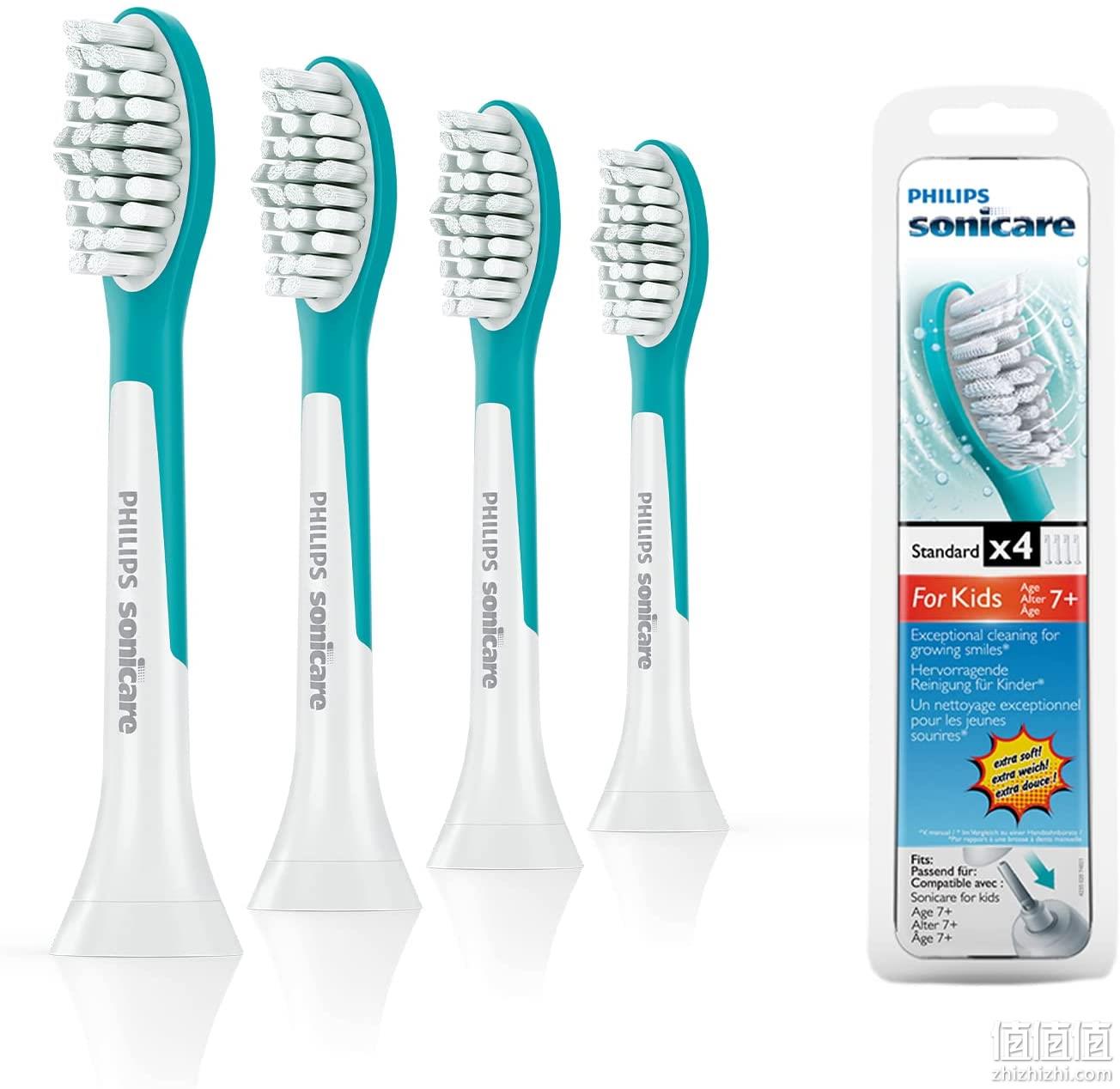 新低！4支 飞利浦 Sonicare HX6044/33 儿童电动牙刷替换刷头 Prime直邮到手84元 值值值-买手聚集的地方