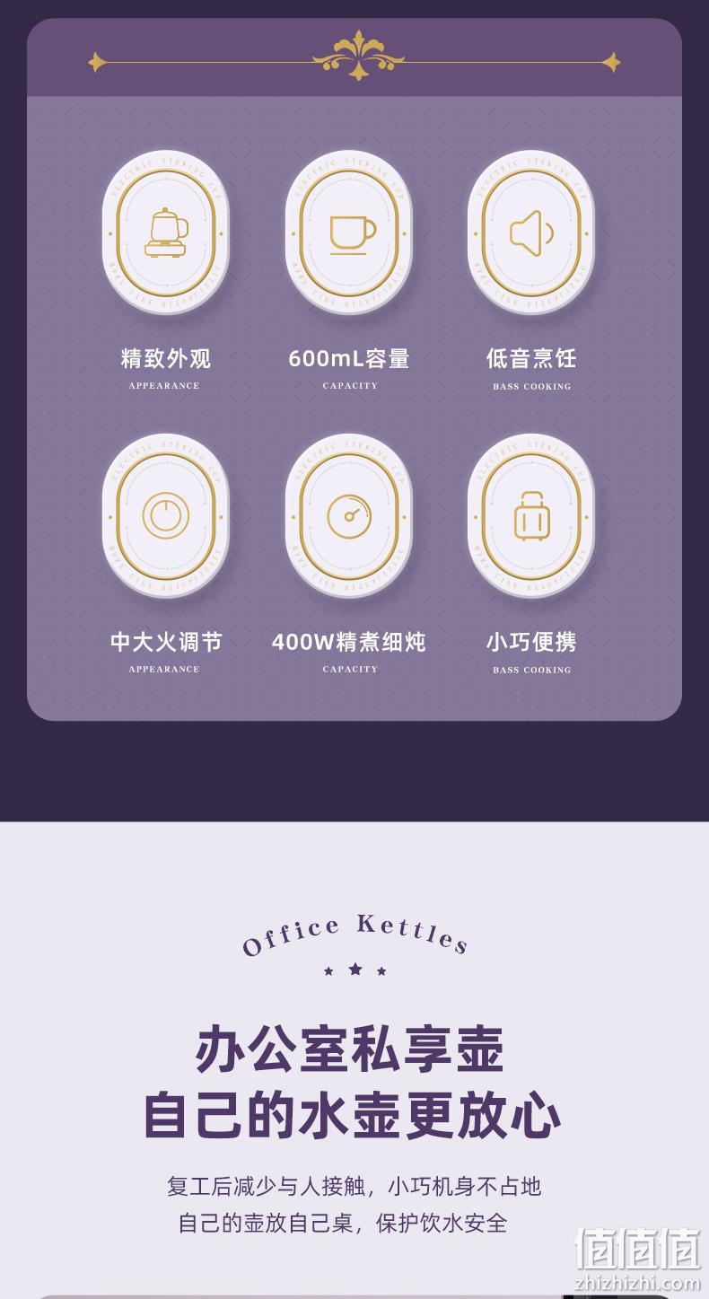 可烧开水，2档火力：600ml 澳柯龙 多功能小型养生电炖杯 YSB-003 49元起包邮 值值值-买手聚集的地方