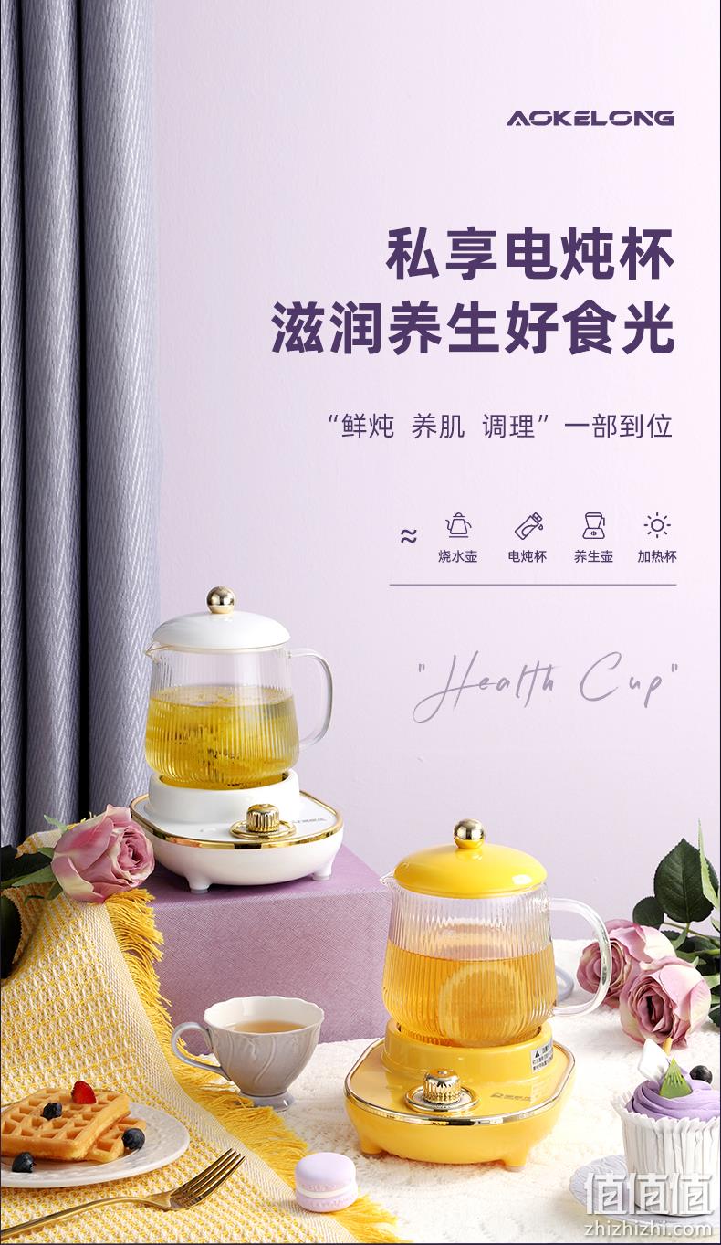 可烧开水，2档火力：600ml 澳柯龙 多功能小型养生电炖杯 YSB-003 49元起包邮 值值值-买手聚集的地方