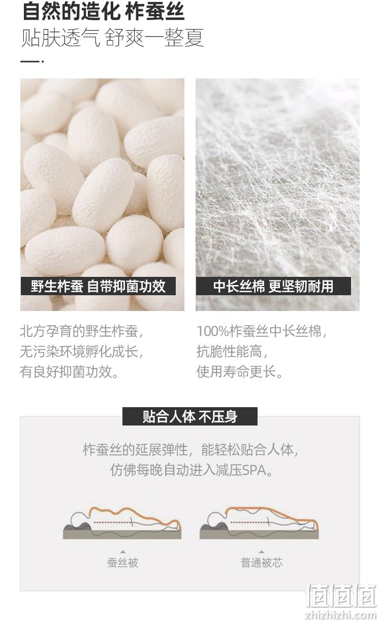 100%蚕丝，抗菌吸湿可水洗：淘宝心选 蚕丝被夏凉被 1.5~2米 169元起包邮 值值值-买手聚集的地方