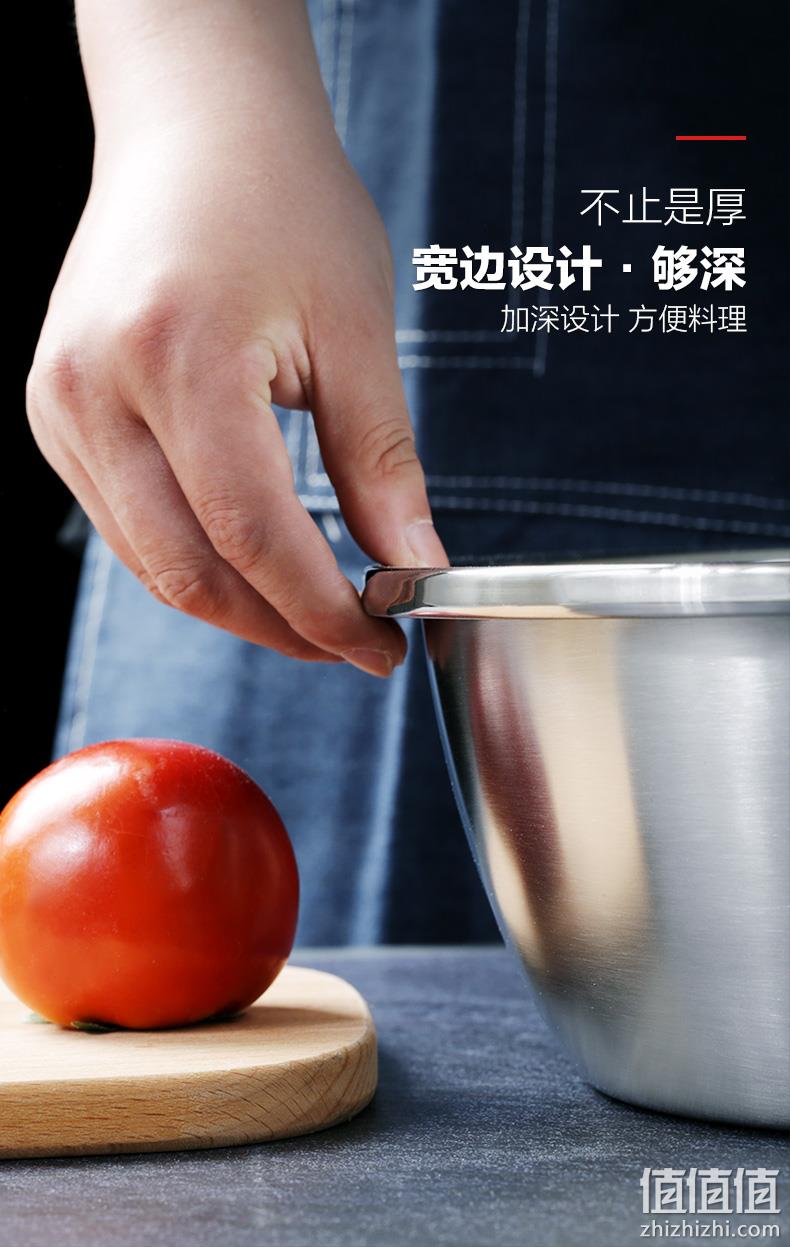 维艾 304不锈钢钢盆 5件套 厚实耐用脚踩不塌 券后39元包邮 值值值-买手聚集的地方