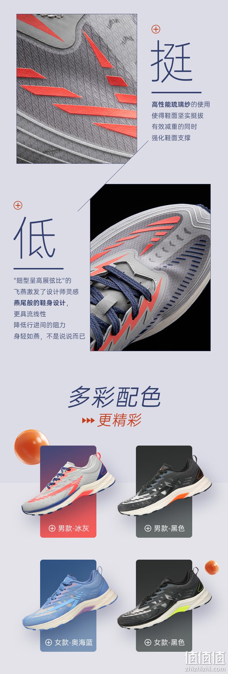 新低！商场同款，轻弹pro科技：匹克 男女 专业竞速跑步鞋 凑单到手170元（之前推荐198元，吊牌价439元） 值值值-买手聚集的地方
