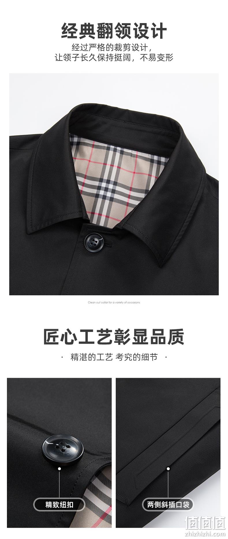 罗蒙 男士 中长款风衣 加棉加厚同价 99元包邮 值值值-买手聚集的地方