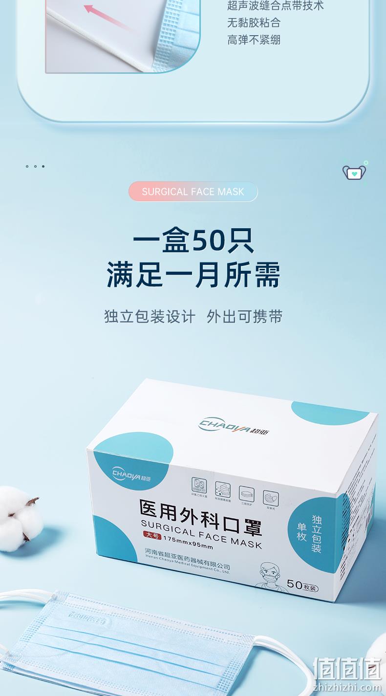 超亚 成人/儿童 一次性医用外科口罩 100只 16.9元包邮 值值值-买手聚集的地方
