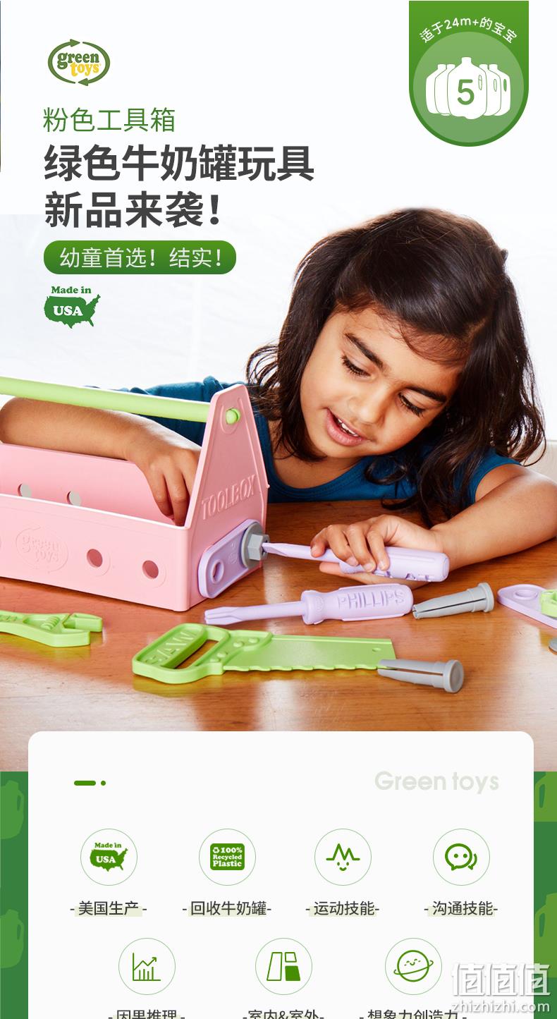 亚马逊销冠！Green Toys 儿童益智启蒙动手玩具 工具箱套装 粉色 新低74.5元 值值值-买手聚集的地方