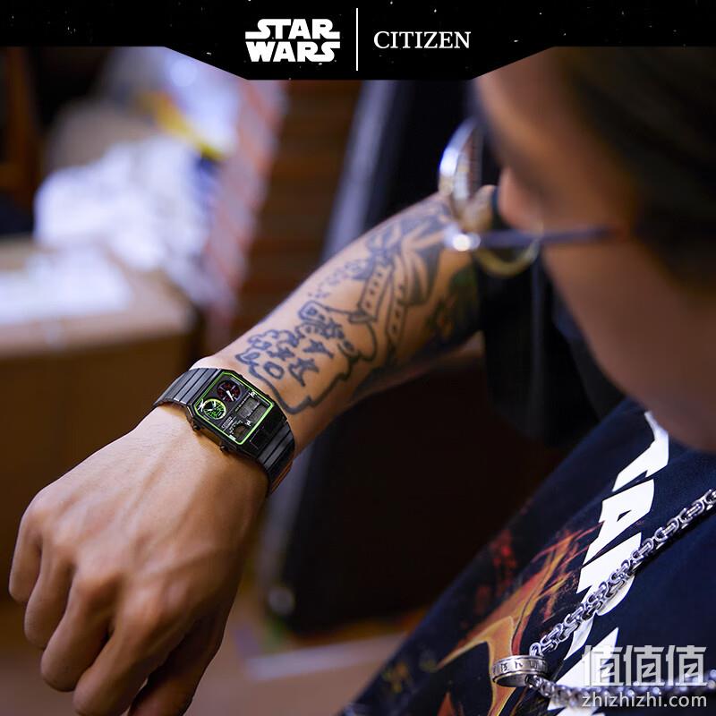 Citizen 西铁城 星球大战系列 死星追逐战 不锈钢表带复古方盘运动手表JG2109-50W 新低1281.57元 值值值-买手聚集的地方