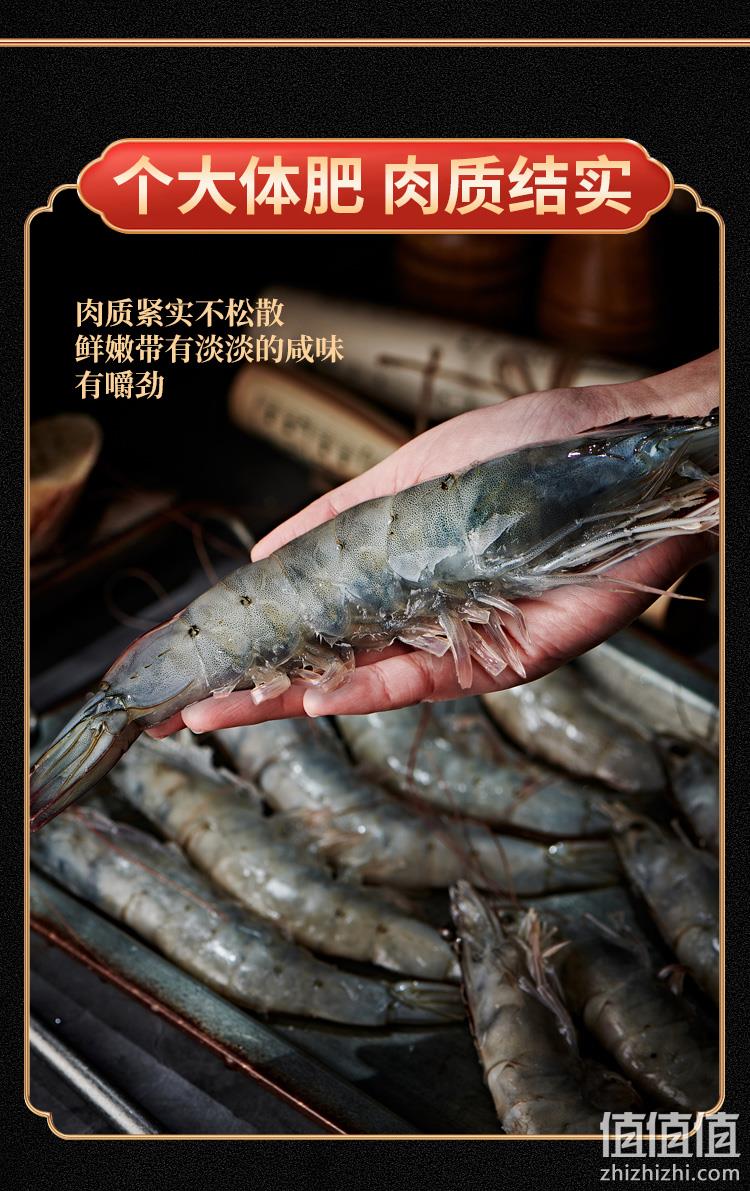 海洋演义 盐冻新鲜超大虾厄瓜多尔白虾 1650g 129元包邮（需领券） 值值值-买手聚集的地方