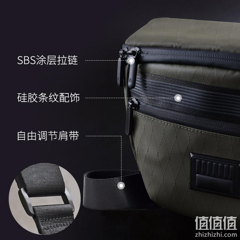 MI 小米 90分 男士机能防污抑菌多功能斜挎运动腰包 64元包邮（需领券） 值值值-买手聚集的地方