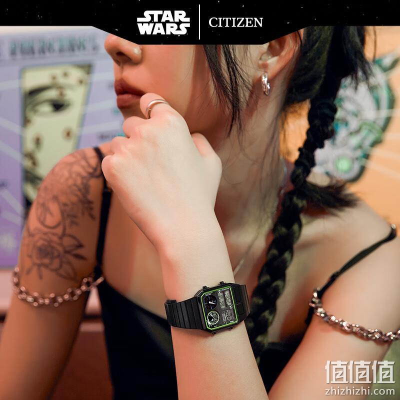 Citizen 西铁城 星球大战系列 死星追逐战 不锈钢表带复古方盘运动手表JG2109-50W 新低1281.57元 值值值-买手聚集的地方
