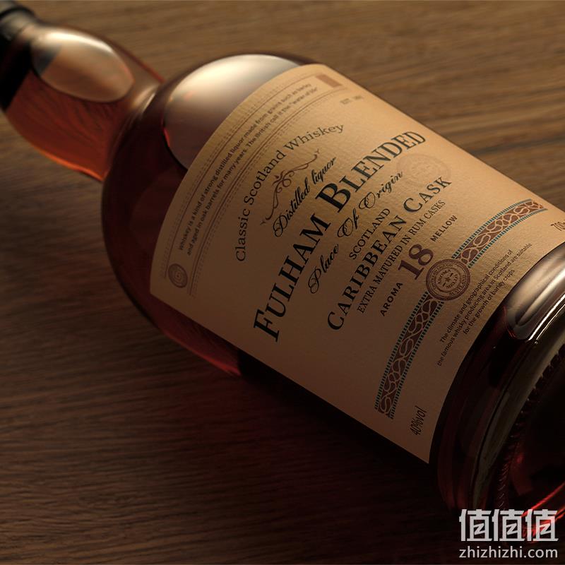 英国苏格兰高地原瓶进口，Fulham 富勒姆 经典调配威士忌700mL 送冰川杯 118元包邮（需领券） 值值值-买手聚集的地方