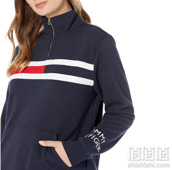 Tommy Hilfiger 汤米·希尔费格 女士1/4拉链套头卫衣 ‎ J2XH0675 247.85元（Prime会员942折） 值值值-买手聚集的地方