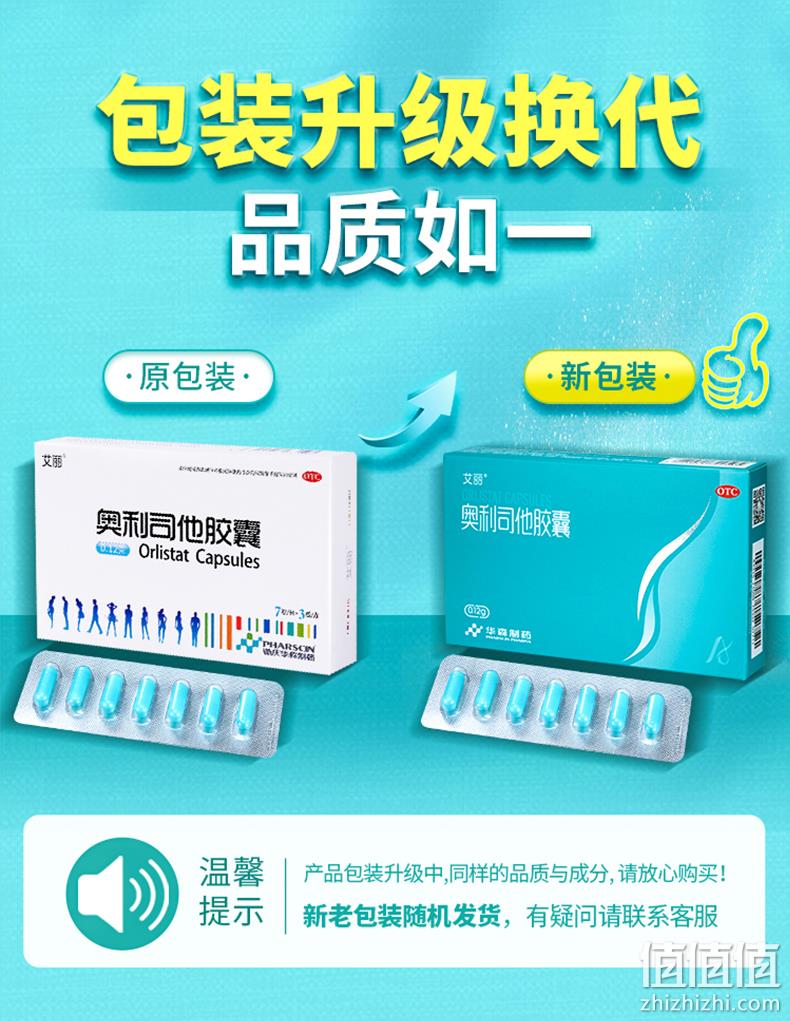艾丽 奥利司他减脂排油胶囊60mg*24粒装 28元包邮（需领券） 值值值-买手聚集的地方